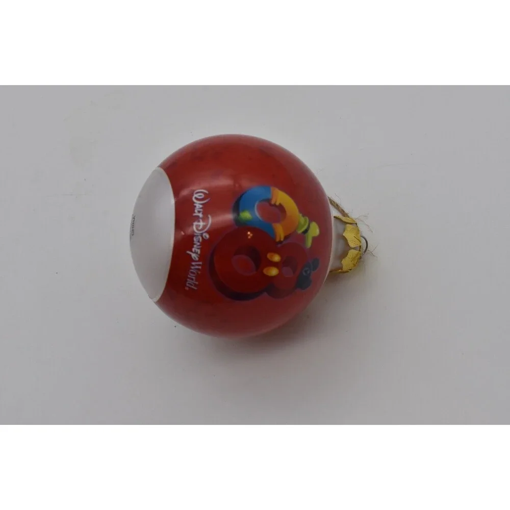 Disney 2008 Glass Ball Christmas Ornament Disneyland Goofy Donald Mickey Minnie